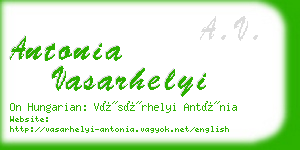 antonia vasarhelyi business card